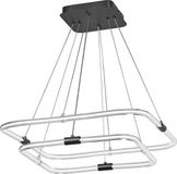 LEDVANCE Decor Tetragon, 2-lichts hanglamp van gebogen polycarbonaat met LED en filamentontwerp, 23 W, 2500 lm, 3000 K, 830 warm wit, click dimbaar, donkergrijs, kunststof (PC), IP20