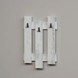 Homemania Nix Kapstok – met haken, kleerhangers – voor entree, slaapkamer, badkamer – wit hout – 45 x 3,6 x 66 cm
