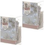 Merkloos Kerst lampjes - 2x - helder wit - op batterijen - 1 meter - indoor