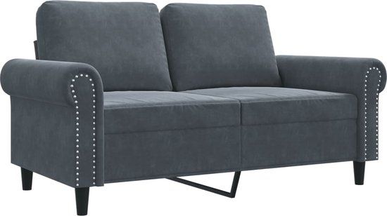 vidaXL Tweezitsbank 120 cm fluweel donkergrijs