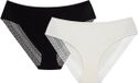 Esotiq Parija-serie - Damesonderbroek - Hoge taille - Set van 2 - Zwart en crème