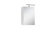 byLIVING Spree 40 spiegelkast, badkamerkast met LED-verlichting en schakelaar-/stekkerdoos. Hoogwaardige melaminecoating, spiegeldeur met soft-close functie, glas, wit, breedte 40 cm