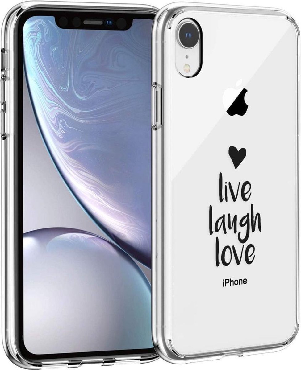 imoshion Design hoesje voor de iPhone Xr - Live Laugh Love - Zwart
