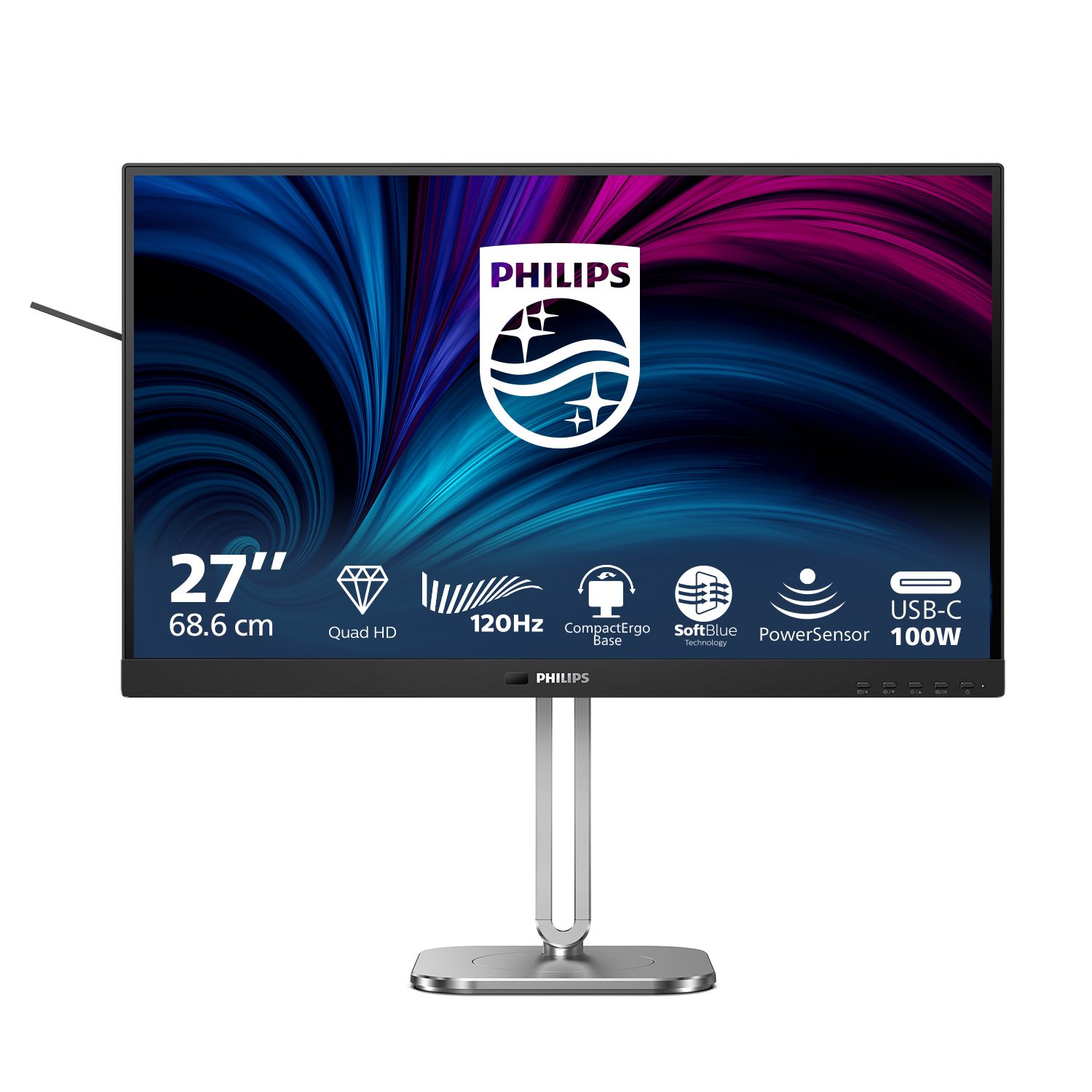 Philips 27B2U4601/00 computer monitor 68,6 cm (27\") 2560 x 1440 Pixels Quad HD LCD Grijs