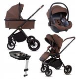 BabyLux® Kinderwagen 4in1 Set CASTOR, Opvouwbare Lichtgewicht Combi Kinderwagenset Incl. Reiswieg, Buggy, I-Size Kinderzitje, Autostoel, 4 Verstelbare Standen, 0-22kg, Uv-Bescherming 50+