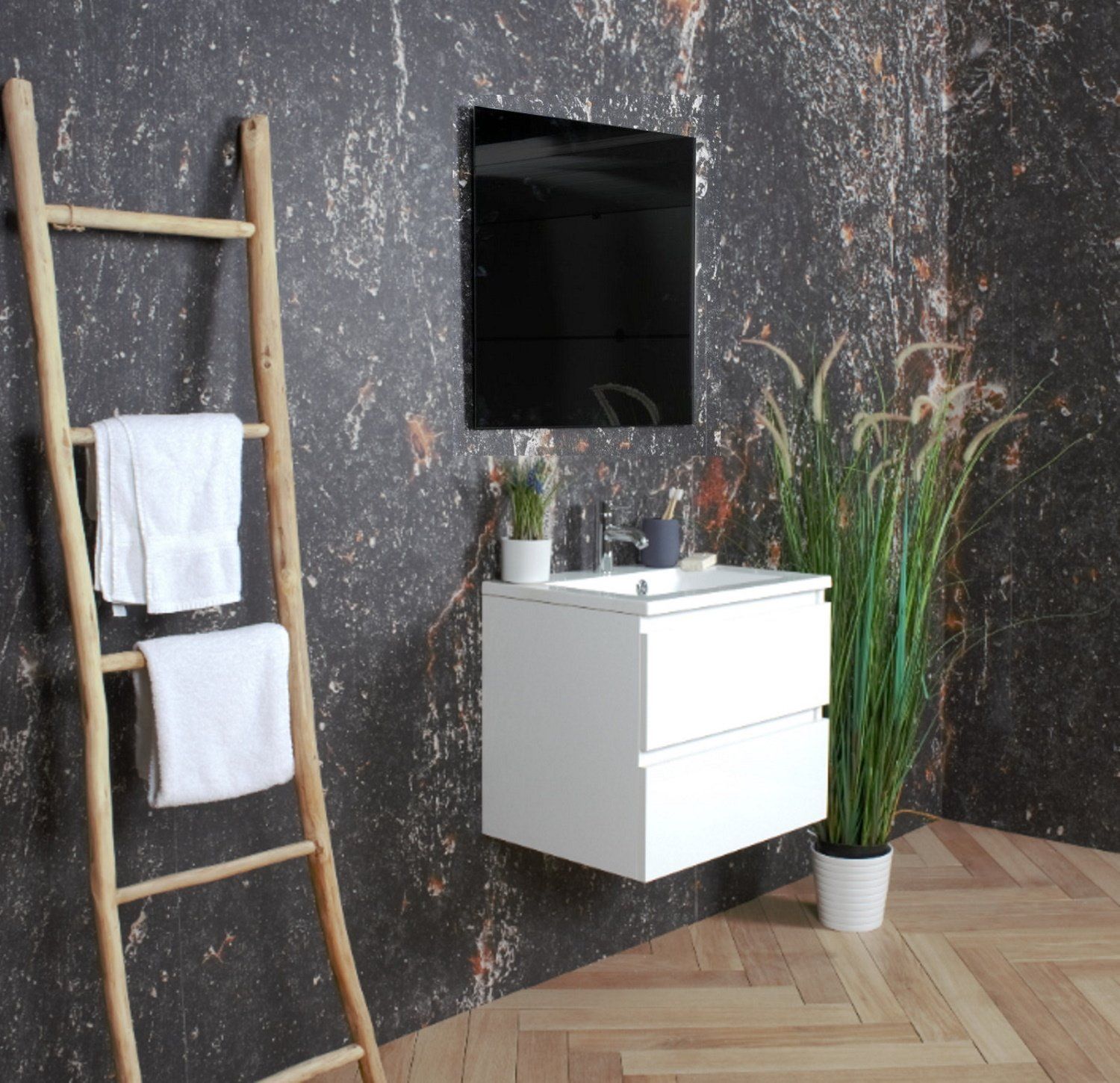 Boss & Wessing Paris Badmeubel 80 cm Hoogglans Wit (1 kraangat)