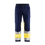 Blåkläder Blaklader Werkbroek met stretch High Vis 1551-1811 - Marine/High Vis Geel - C154