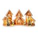 Well Home Décoration de Noël : maisons en bois avec 3 maisons à LED et 4 arbres enneigés, lumière blanc chaud, minuterie 6H, 48 x 11 x 24 cm