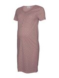 Mama Licious Nachthemd Zwangerschaps-nacht setje - Vrouwen - XL - Woodrose - Gestipt - Korte mouw - 50% Katoen, 50% Biologisch Katoen