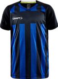 Craft Progress 2.0 Stripe Shirt Korte Mouw Kinderen - Zwart / Royal | Maat: 158/164