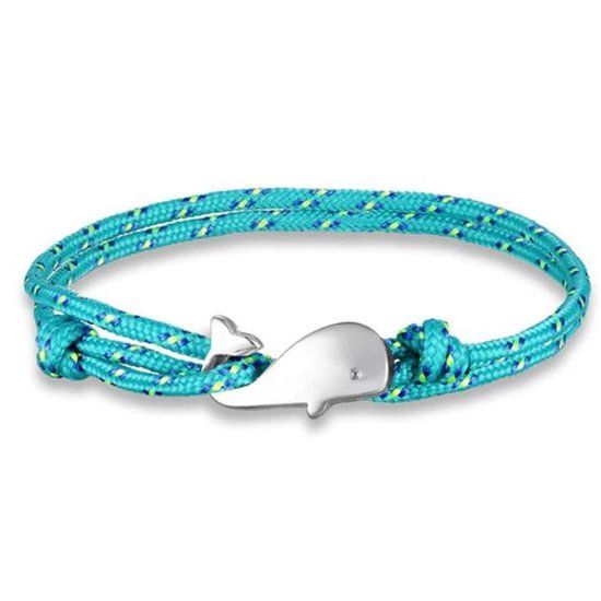 LGT JWLS LGT Jewels Parachute koord armband Walvis Anker Turquoise