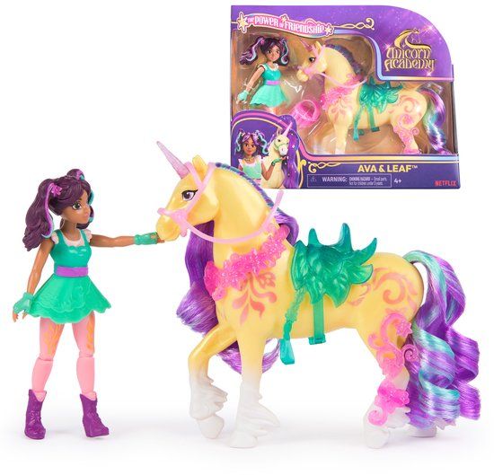 Unicorn Academy – Pop Sophia & Eenhoorn Wildstar - met 2 rijaccessoires en borstel - Speelfigurenset