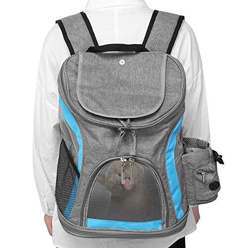 0.1 Pet Carrier, Pet Draagtas, Kat Hond Opvouwbare Multi-pocket Draagbare Kat Draagtas voor Reizen Hond Rugzak Outdoor(Blue+grey)