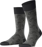 Burlington Paisley gedessineerd katoen sokken heren zwart - maat 40-46