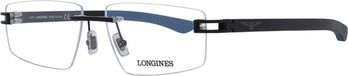 Longines Men's Spectacle Frame LG5007-H 56002 Black Metal Rectangular