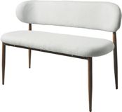 Habitat et Jardin Banc de salle à manger en tissu - 110 cm - "Sélène" - 3 places - Gris clair et marron
