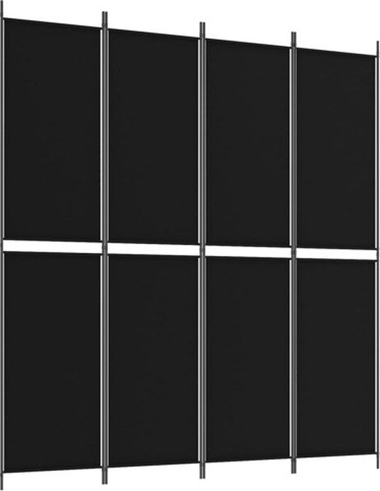 vidaXL Kamerscherm met 4 panelen 200x220 cm stof zwart