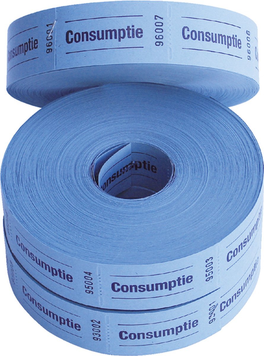 CombiCraft Consumptiebon 57x30mm 2-zijdig 2x1000 stuks blauw | 30 stuks