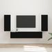 Vidaxl Ensemble De Meuble Tv Mural 4 Pcs Noir Bois D'Ingénierie