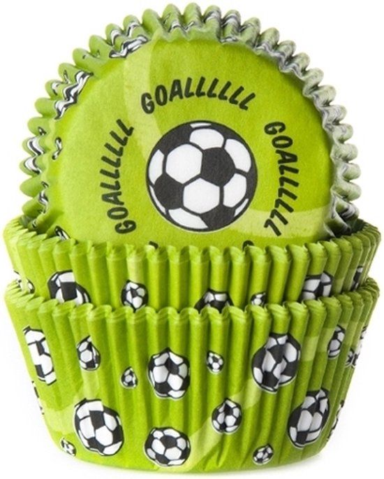 House of Marie Cupcake Vormpjes Voetbal Groen - 50 stuks