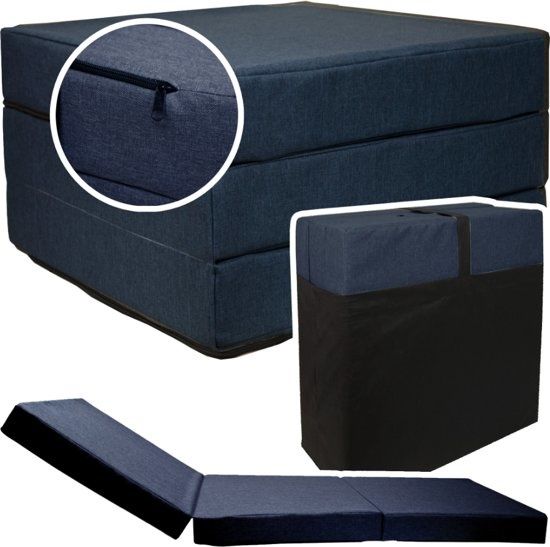 Viking Choice Logeermatras Navy Blue - 195x65x10 cm - Opvouwbaar