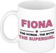 Bellatio Decorations naam cadeau mok - Fiona - Woman Myth Supergirl - koffiemok - 300 ml - collega - moederdag
