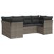 vidaXL Loungeset met Kussens, Polyrattan, Grijs