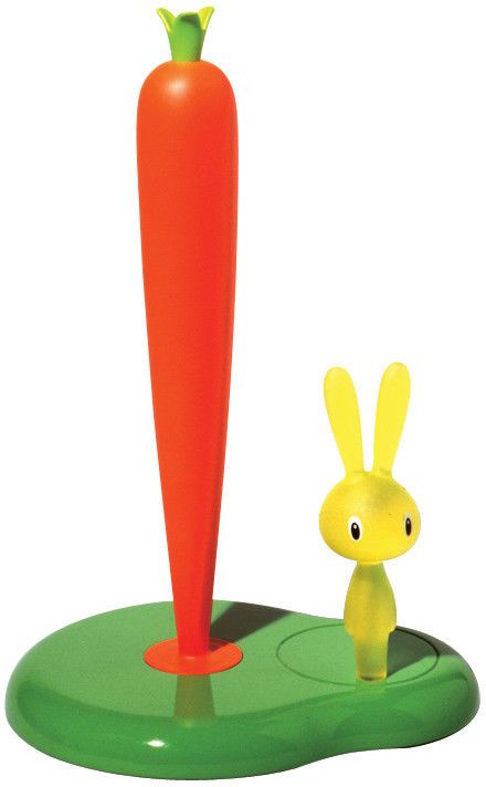 Alessi Bunny & Carrot - Tabletop Paper Towel Holder - Green, Multicolour - Thermoplastic Resin