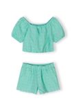 Minoti kleding set meisjes - broderie crop top en short