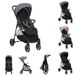 Kikkaboo Poussette, Buggy Alexa 22 kg pliable, dossier réglable, ceinture, couleur : gris