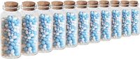 Gerimport Bouteilles de loisirs créatifs - 48x - transparent - avec bouchon en liège - 18 ml - cadeau - bouteille de loisirs créatifs