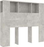 vidaXL Hoofdbordkast - 120x18,5x102,5 cm - Betongrijs