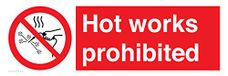 Hot Works L62 bord verboden, 600 x 200 mm