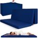 Beautissu Campix - opvouwbare matras 90x200 cm - reisbed matras & gastenmatras- zitblok opvouwbaar - rechthoekig in donkerblauw