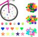 Perles de rayons vélo enfant - 108 pièces - Cœur et étoile - Réfléchissant