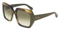 Ferragamo SF2081S Zonnebril Dames Groen Kunststof Rechthoekig 56mm