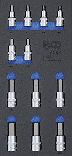 Bgs 4092 | Werkplaatswageninleg 1/3: bit-inzetset | binnenzeskant | 12-delig