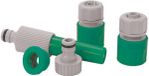 Panda Green Arrow Set d'accouplement d'eau - Ensemble de tuyau d'eau - Ensemble de tuyau de jardin - Raccord - Pièce de robinet - Arroseur - Tête d'arrosage - 4 pièces - 1/2
