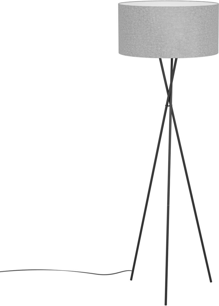 EGLO Fondachelli Vloerlamp - E27 - 151,5 cm - Zwart/Grijs