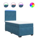 VidaXL Boxspringbed met matras, fluweel, blauw, 120x190 cm