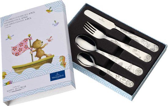 Villeroy & Boch Happy as a Bear Kinderbestekset - 4-delig - Zilver