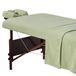 Master Massage Flanellen set van 3 overtrekken, hoeslaken, laken, kussensloop voor massagestoel, salon, katoen - mint
