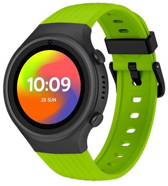 SMART PRODUCTS S.A. Smartee 4G Junior Kindersmartwatch met GPS, videogesprekken en noodoproepknop, 1,2 inch display, dubbele armband groen en zwart