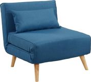 Fauteuil POSIO - Bleu - Tissu - Vente-unique