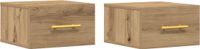 vidaXL Nachtkastje - Set van 2 - Bewerkt Hout - Artisan Eiken - 35 x 35 x 20 cm