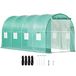 VEVOR Foliekas, 4,6 x 2,1 x 2,1 m, boogdak, broeikas, verzinkt stalen frame, PE afdekking, groen