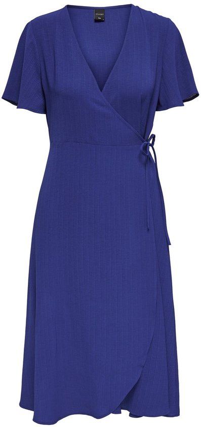ONLY - ONLCALI LIFE S/S MIDI WRAP DRESS WVN - Mazarine Blue - XS
