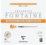 Clairefontaine Aquarel blok C4C Fontaine 100% katoen extra wit 20x20cm 15 vellen 300g
