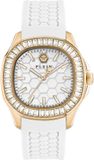 Philipp Plein The $Pectre PWTAA0924 Horloge - Siliconen - Wit - Ø 38 mm