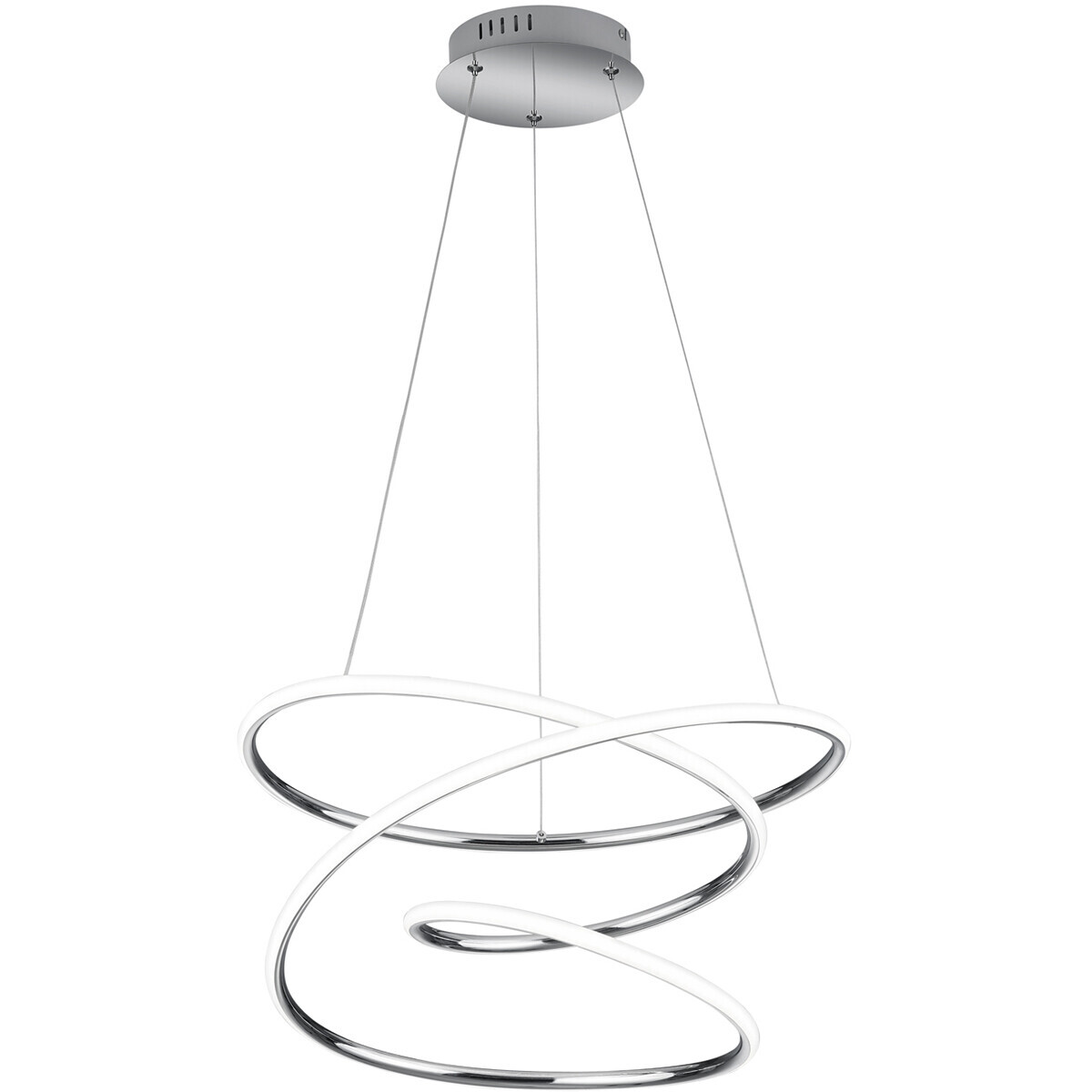 BES LED LED Hanglamp - Hangverlichting - Trion Bilona - 36W - Natuurlijk Wit 4000K - Dimbaar - Rond - Glans Chroom - Aluminium